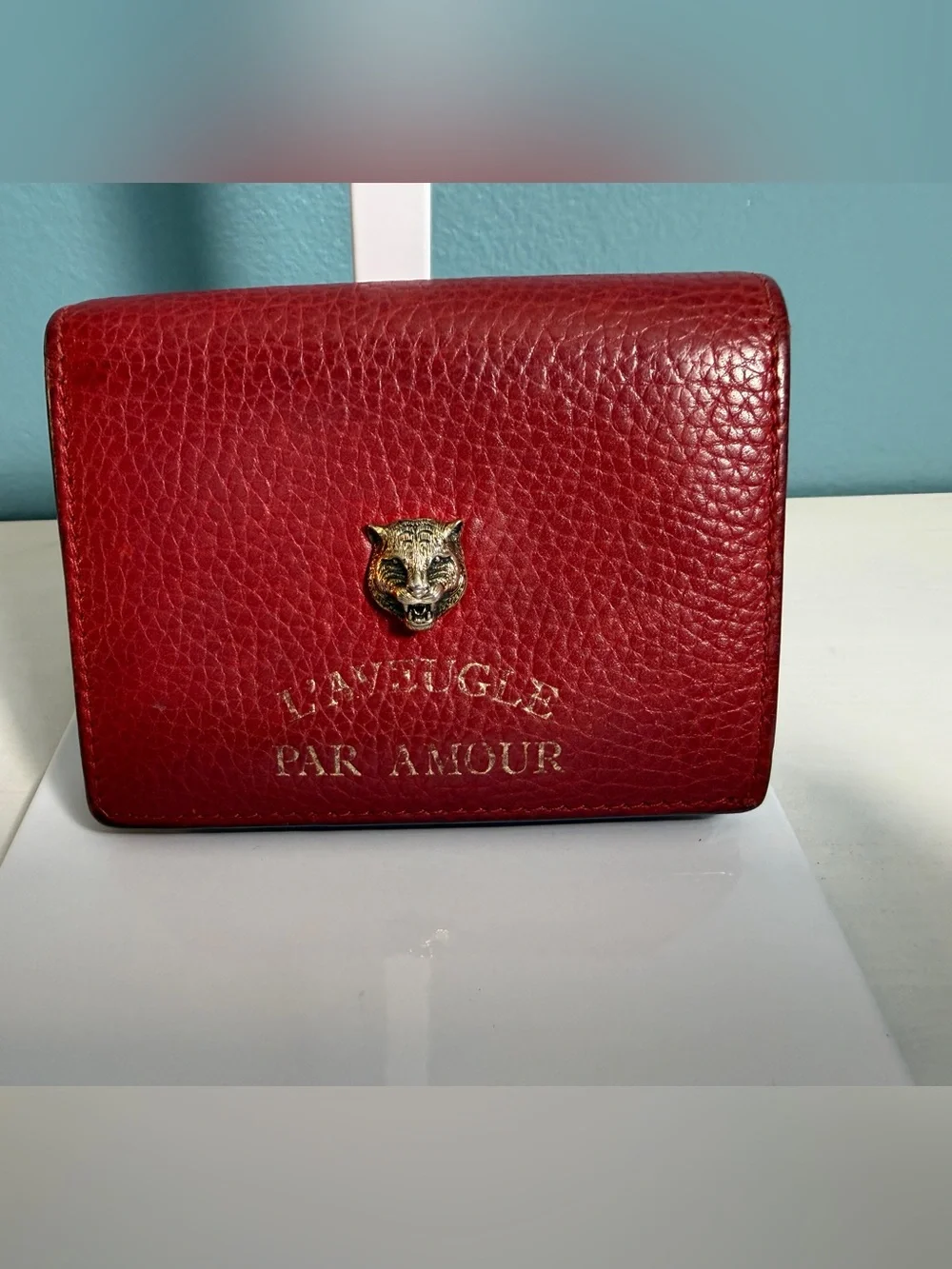 Gucci Animalier Tiger Head "L'Aveugle Par Amour" Compact Wallet COA - Picture 1 of 5